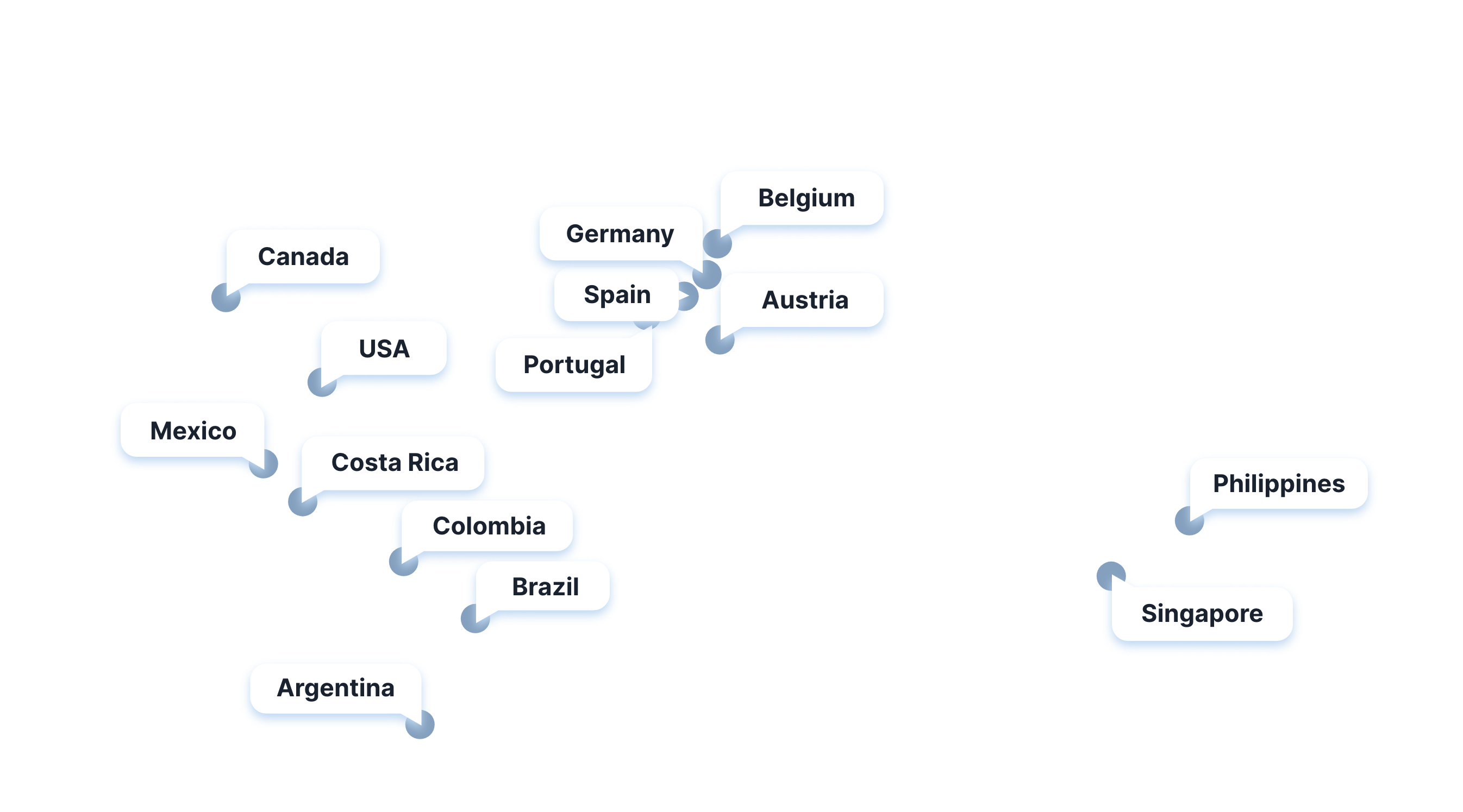 World map showing global coverage